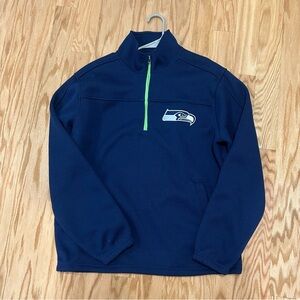 NFL Seattle Seahawks Logo Stripe Half-Zip Top Size Large